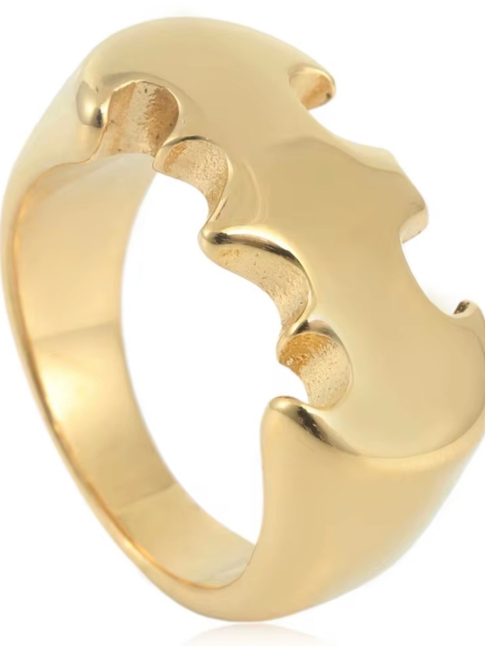 Gold Stainless Steel Bat Shaped Ring Size 10 Unisex Batman Bat Symbol